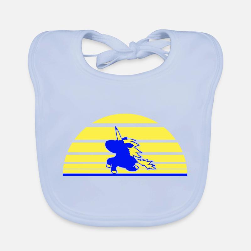 Einhorn Springt Sonne Streifen Süß Cool Silhouette Baby Bio-Lätzchen