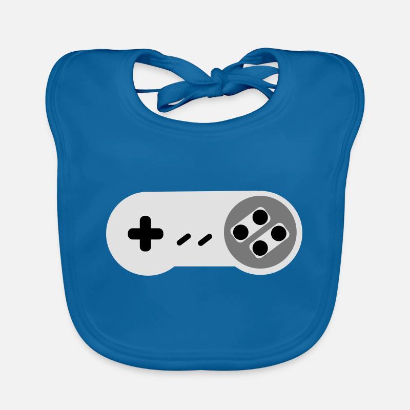 Super NES Controller - Bavoir bio Bébé - bleu paon
