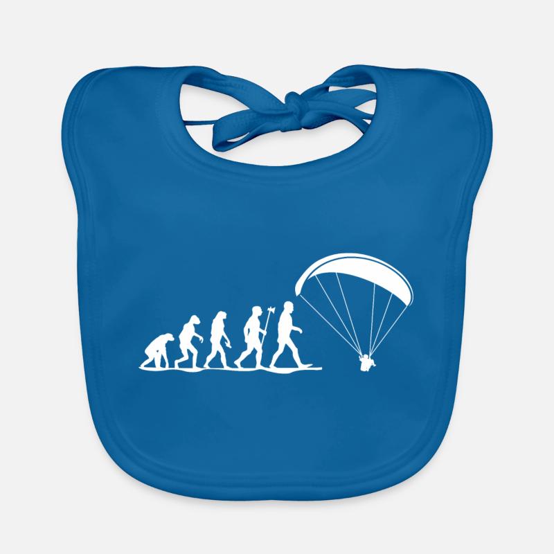 evolution paragliding gleitschirmfliegen - Baby Bio-Lätzchen - Pfauenblau