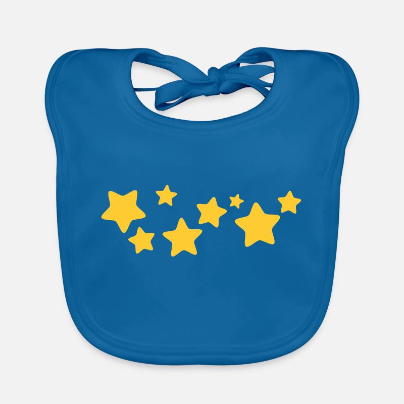 Etoiles - Bavoir bio Bébé - bleu paon