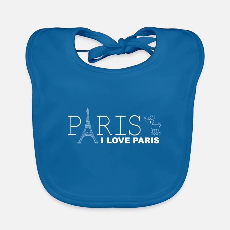 J'AIME PARIS - Bavoir bio Bébé - bleu paon