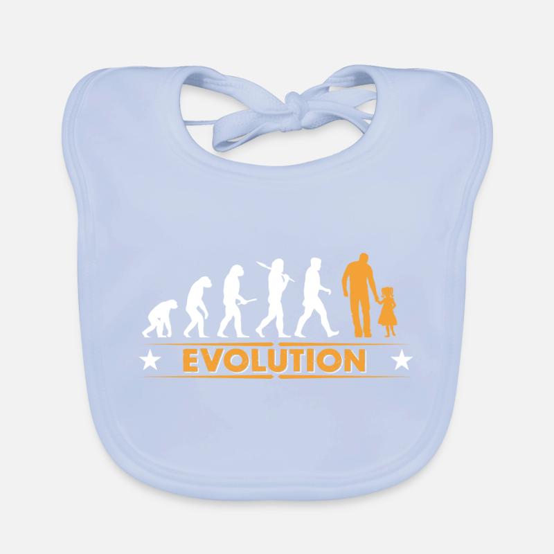 Père et fille - evolution - orange/blanc Bavoir bio Bébé