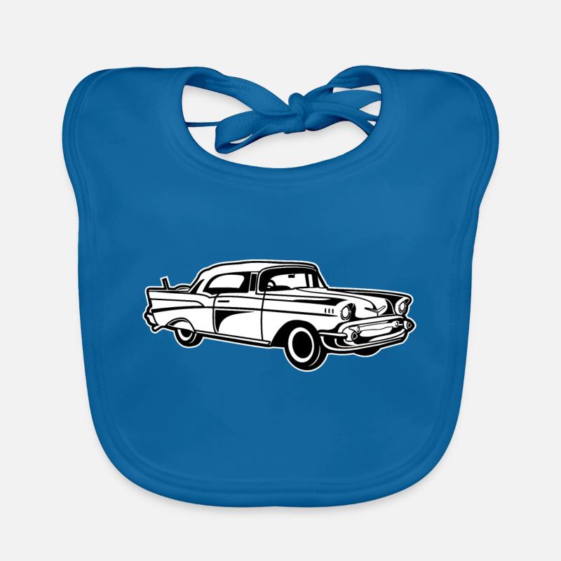 Chevy Bel Air / Oldtimer 01_schwarz weiß Baby Bio-Lätzchen