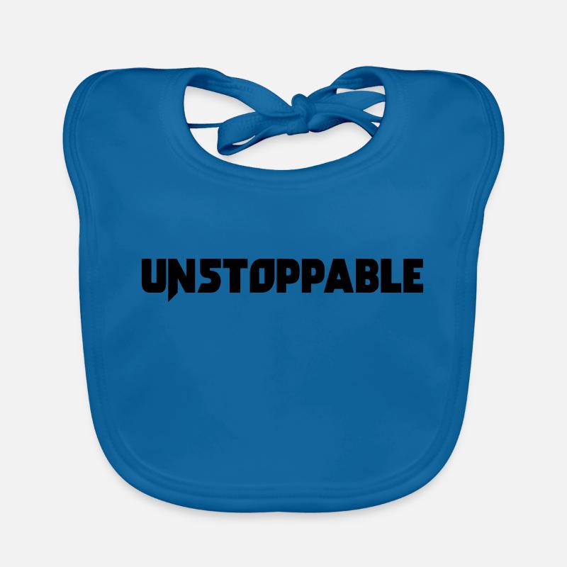 Unstoppable! La motivation indiquant le cadeau - Bavoir bio Bébé - bleu paon