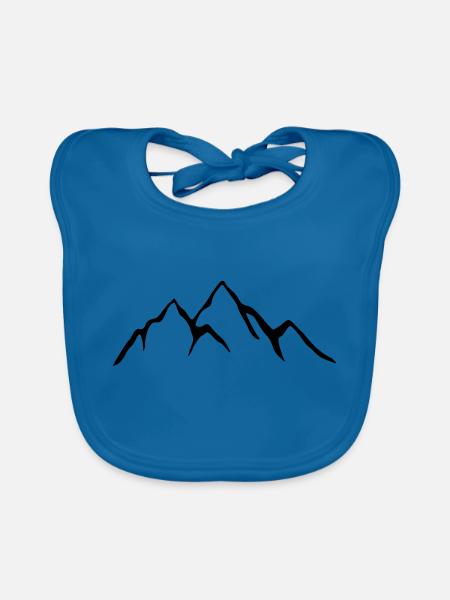 Berge - Baby Bio-Lätzchen - Pfauenblau