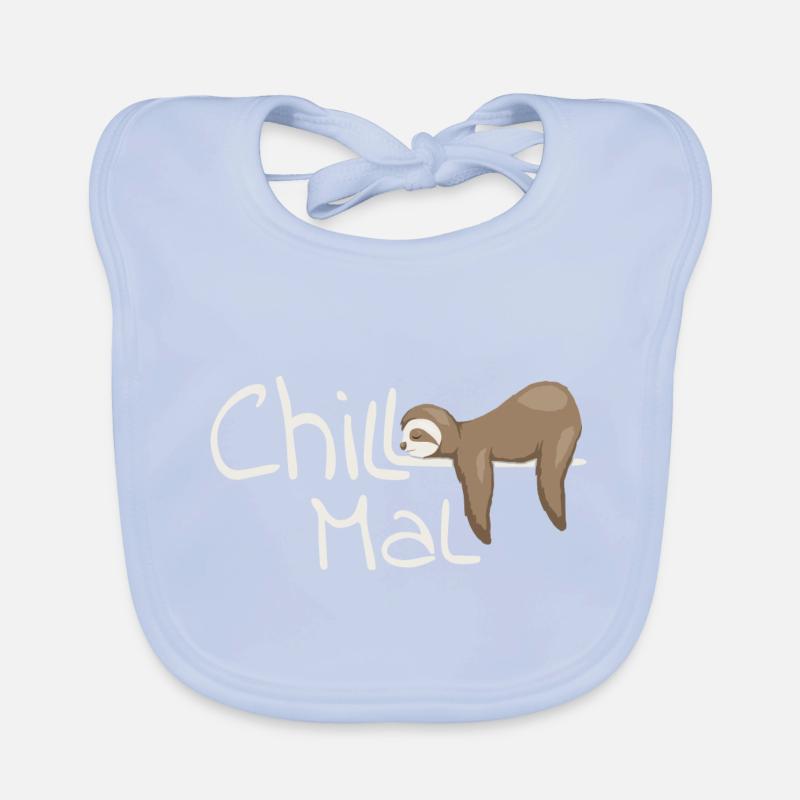 Chill Time Sloth Cool Casual Chiller Gift Organic Baby Bibs