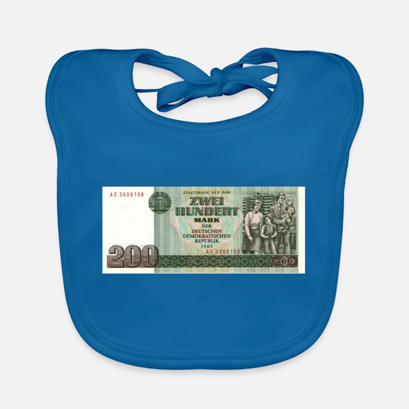 200 mark der ddr - Baby Bio-Lätzchen - Pfauenblau