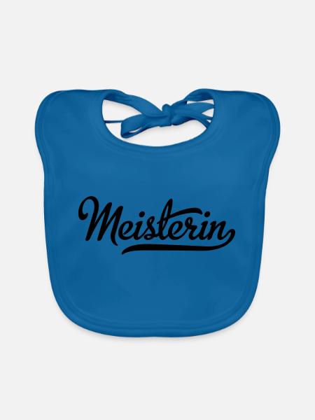 Meisterin - Baby Bio-Lätzchen - Pfauenblau - Vorne