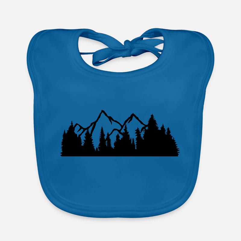 summit mountains hills forest mountainous trip holiday fer Organic Baby Bibs