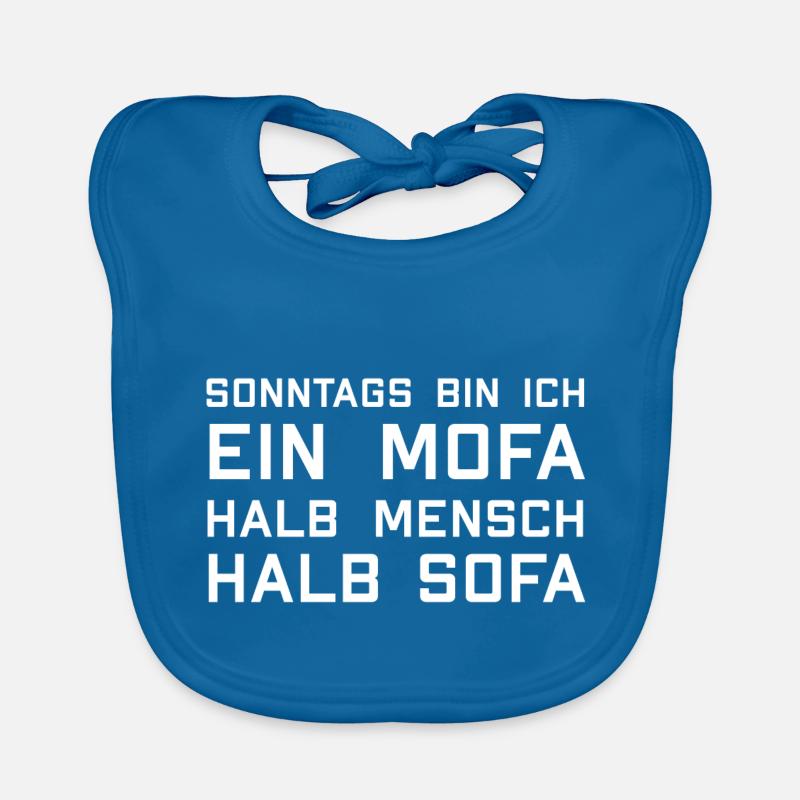 Sonntag bin ich ein Mofa Lustiger Spruch Baby Bio-Lätzchen
