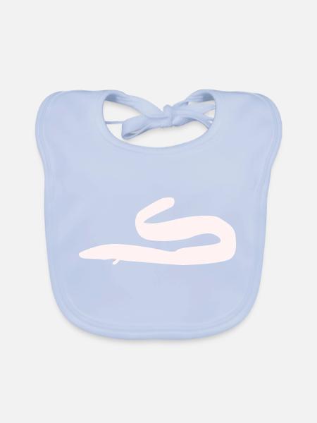 Eel white - Organic Baby Bibs - sky blue - Front