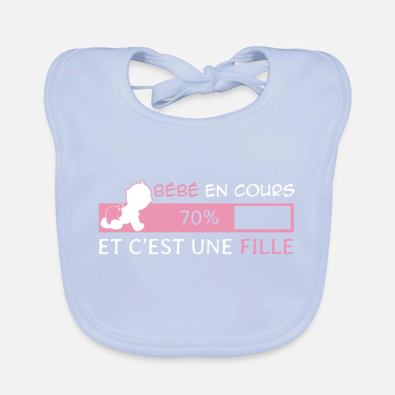 Bébé en cours et c'est une Fille Bavoir bio Bébé