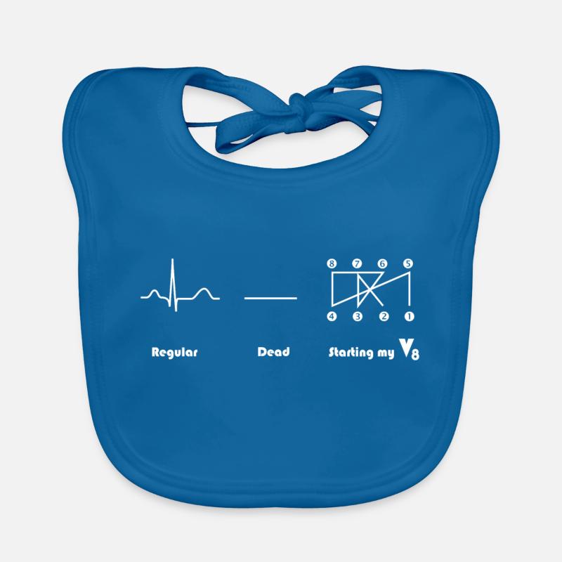 V8 engine Crossplain Heartbeat design Organic Baby Bibs
