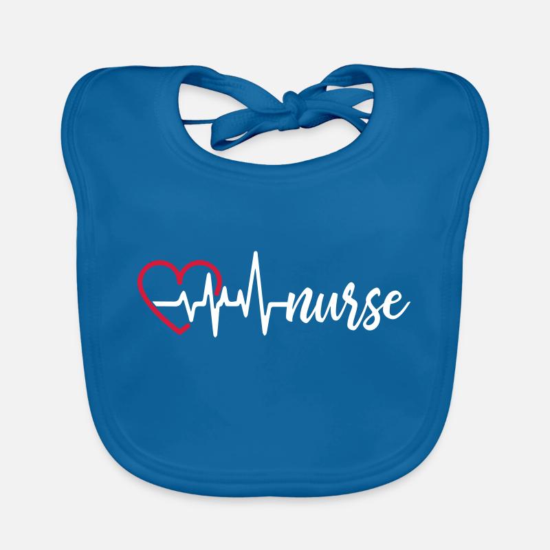 Heart Beat Nurse - Bavoir bio Bébé - bleu paon