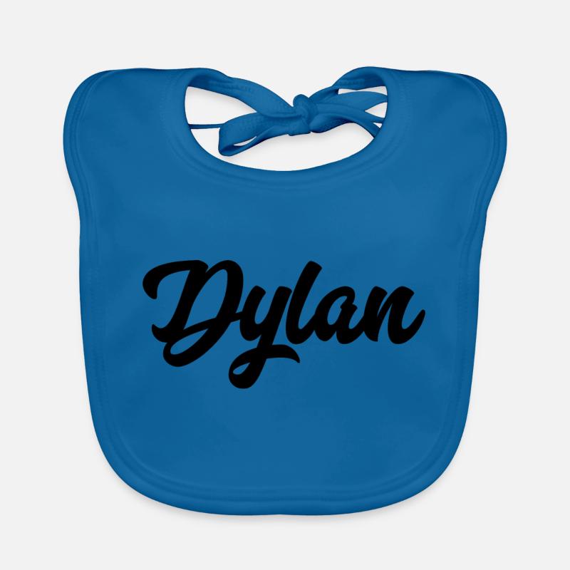 Dylan Custom Text Birthday Name Organic Baby Bibs