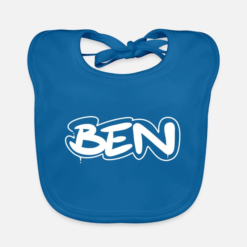 Ben Name - Bavoir bio Bébé - bleu paon