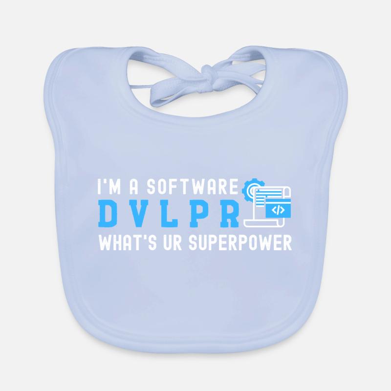 Ich bin ein SOFTWARE DEVELOPER Was ist Deine Supermacht Baby Bio-Lätzchen