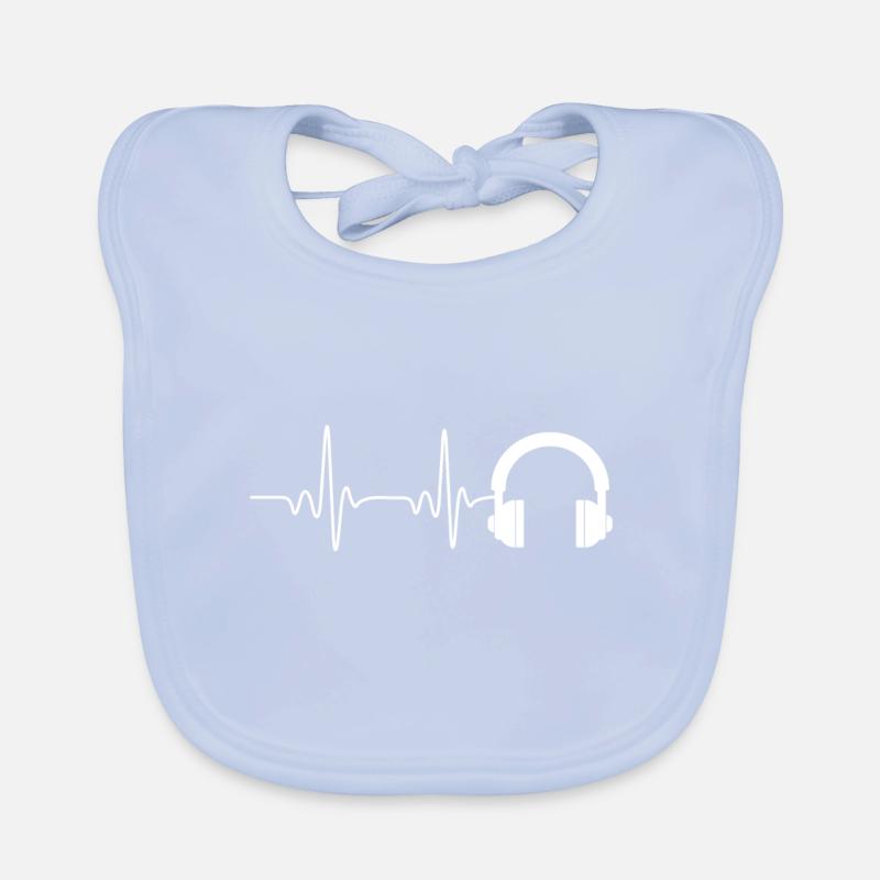 Heartbeat Kopfhörer weiss Baby Bio-Lätzchen