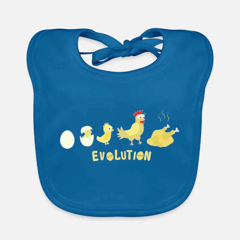 Evolution Ei Huhn Brathähnchen BBQ Barbecue Baby Bio-Lätzchen