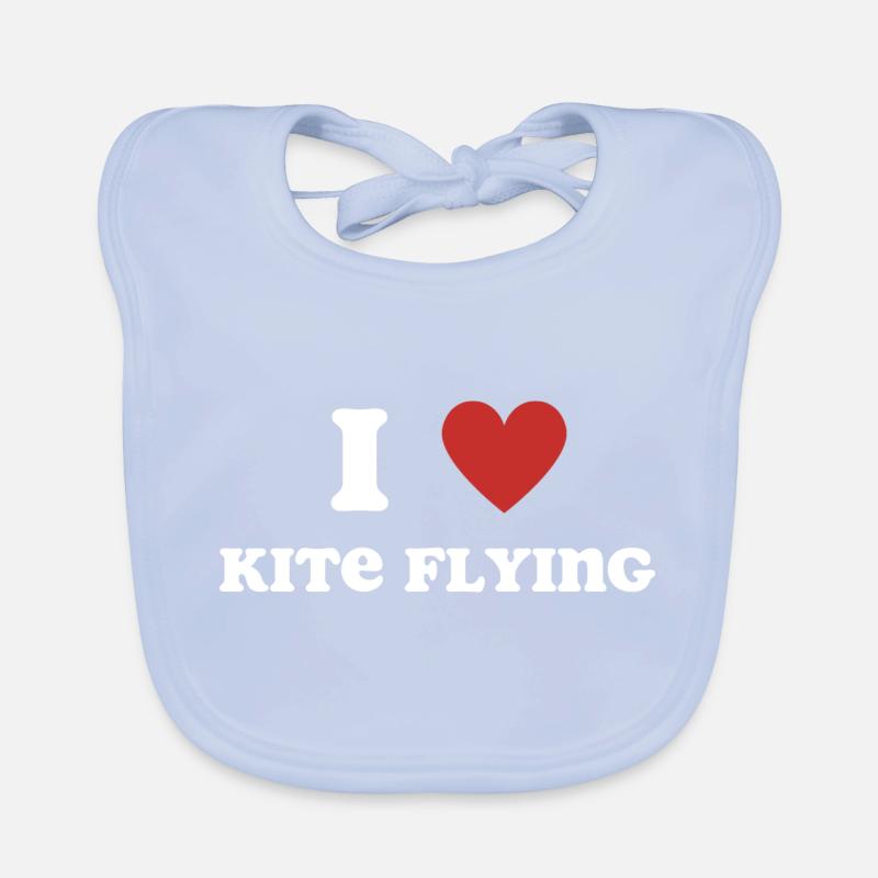 I Love Kite Flying Organic Baby Bibs