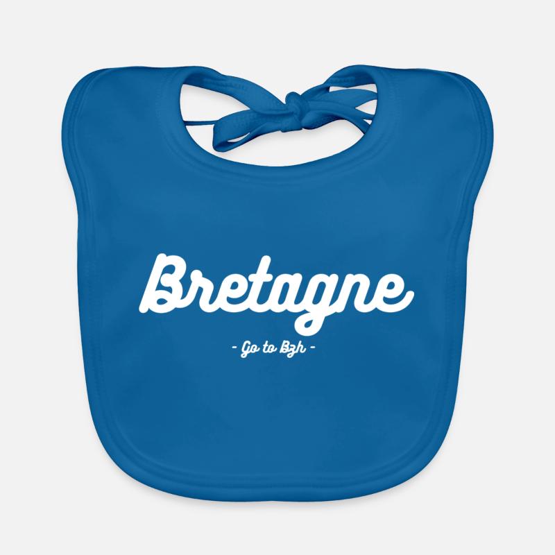 bretagne - Bavoir bio Bébé - bleu paon