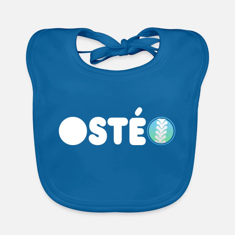 Ostéo or Ostéopathe - cadeau spécial ostéo - Bavoir bio Bébé - bleu paon