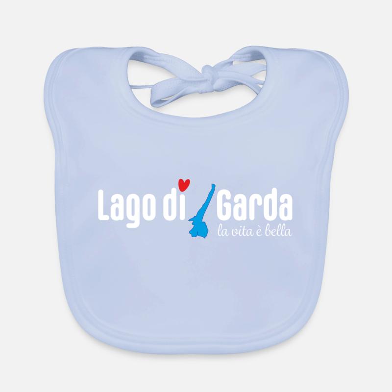 Gardasee (white) Baby Bio-Lätzchen