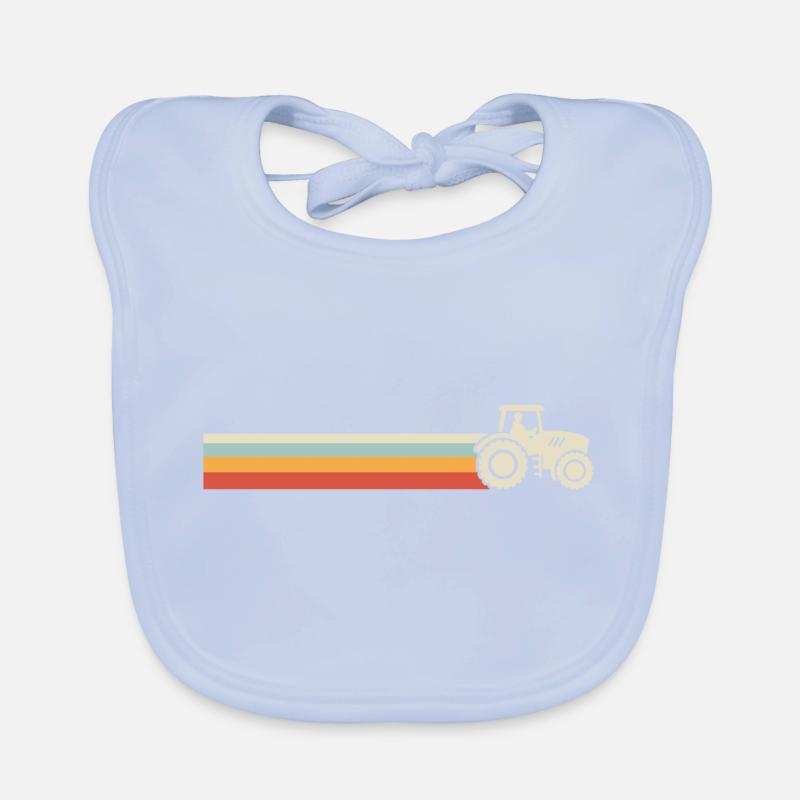 Retro tractor for farmer tractor Organic Baby Bibs