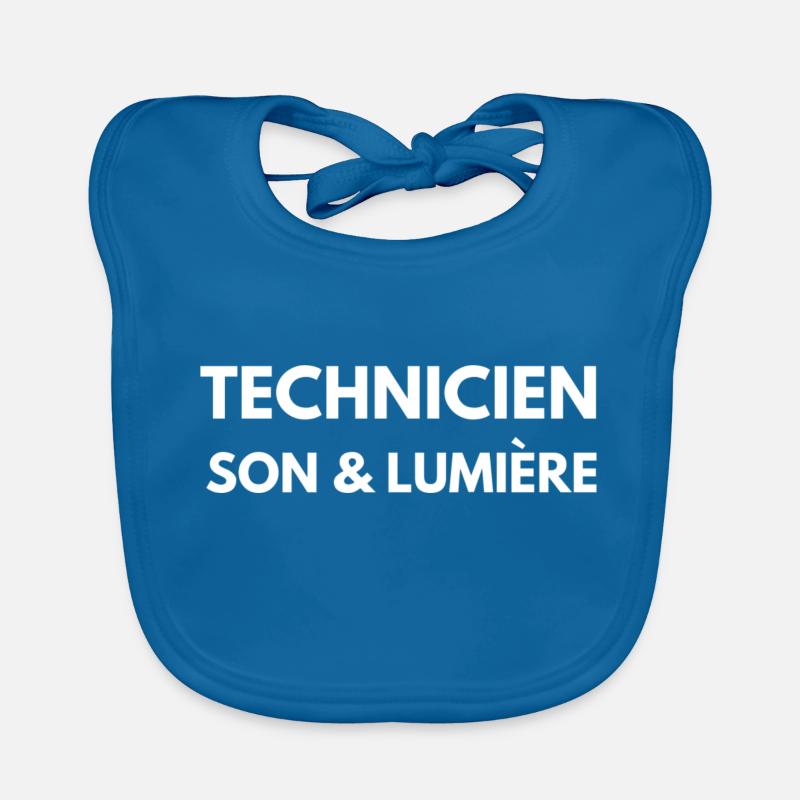 T-shirt Technicien son lumière - Bavoir bio Bébé - bleu paon
