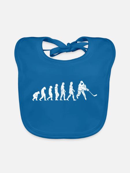 Eishockeyteam Eishockey Wintersport Geschenk - Baby Bio-Lätzchen - Pfauenblau - Vorne