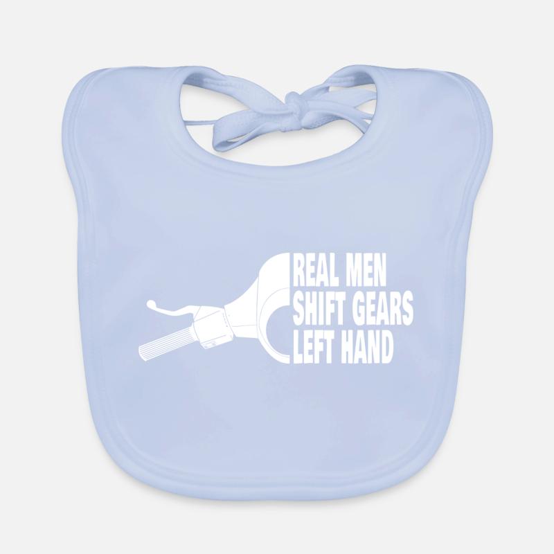 Real men shift gears left hand Organic Baby Bibs