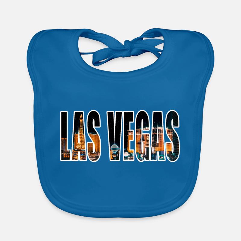 LAS VEGAS - Bavoir bio Bébé - bleu paon