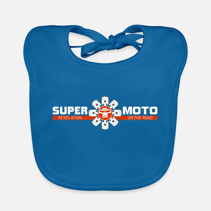 SUPER MOTO Monkey Circle red Organic Baby Bibs