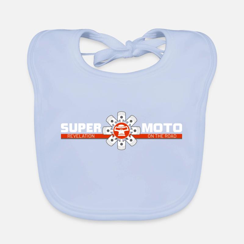 SUPER MOTO Monkey Circle rouge Bavoir bio Bébé