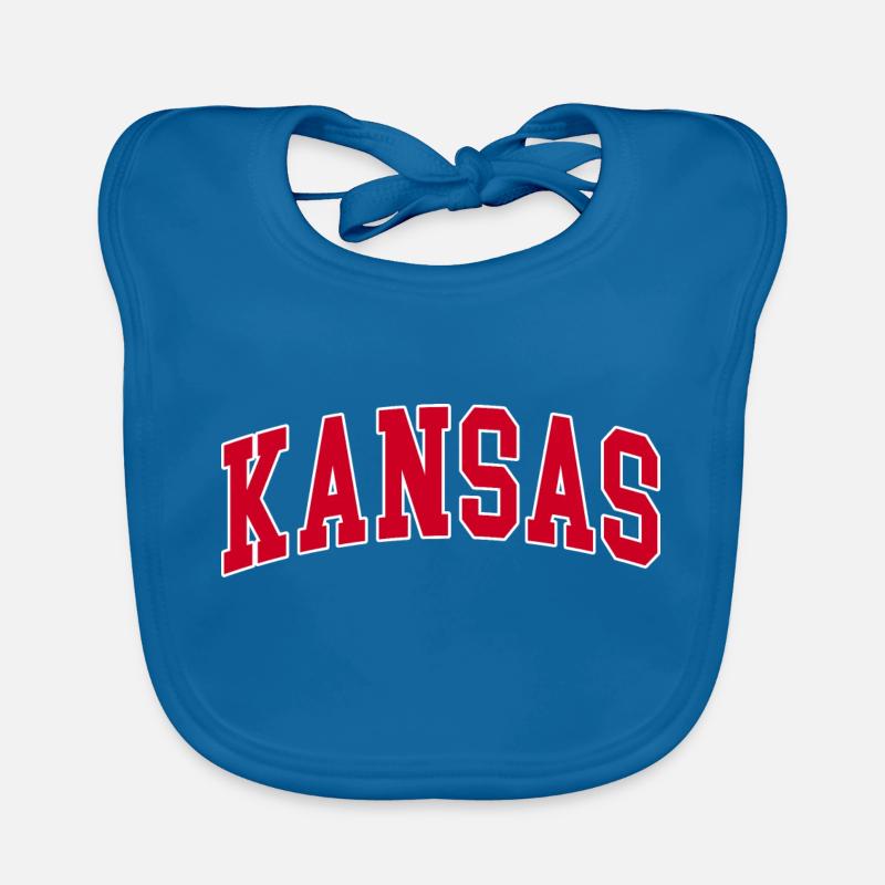 Kansas red white Organic Baby Bibs
