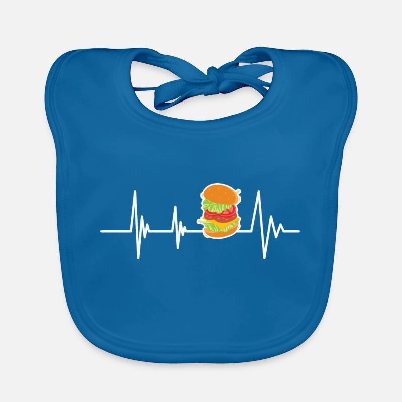 Lifeline und Burger - Baby Bio-Lätzchen - Pfauenblau