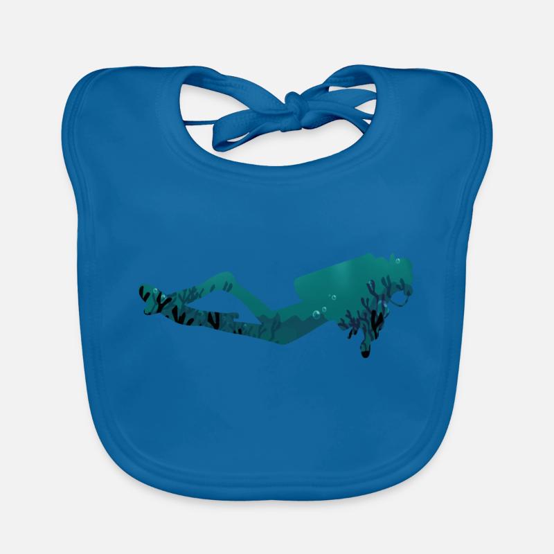 Scuba divers underwater Organic Baby Bibs