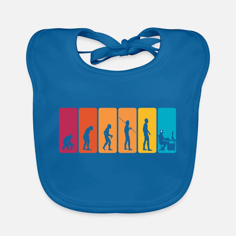 Gamer Evolution Awesome Vintage Evolution Of Man Organic Baby Bibs