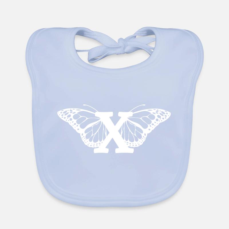 letter x butterfly Organic Baby Bibs