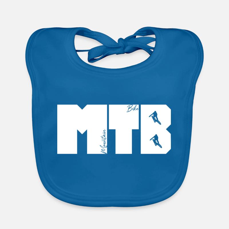 MTB Schriftzug - Baby Bio-Lätzchen - Pfauenblau