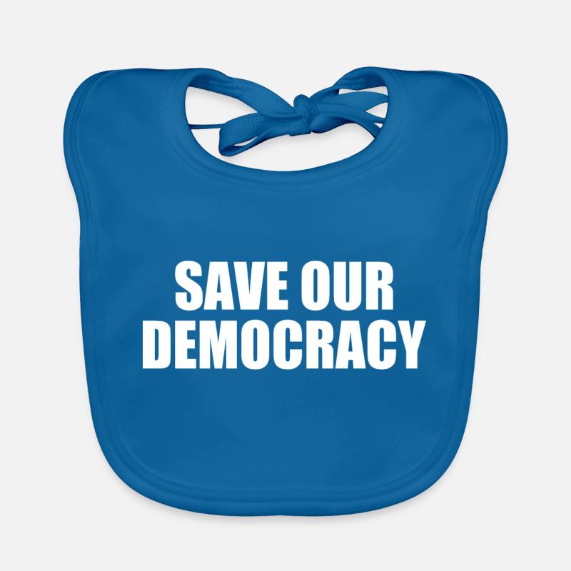 Save our democracy - Baby Bio-Lätzchen - Pfauenblau