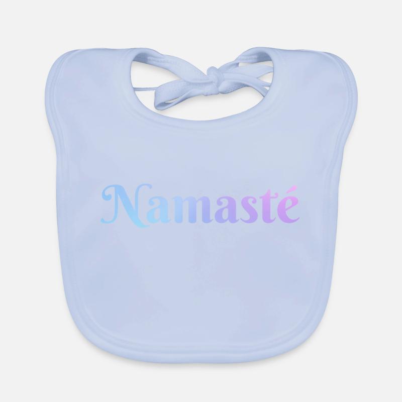 Namaste lettering with magic gradient Organic Baby Bibs