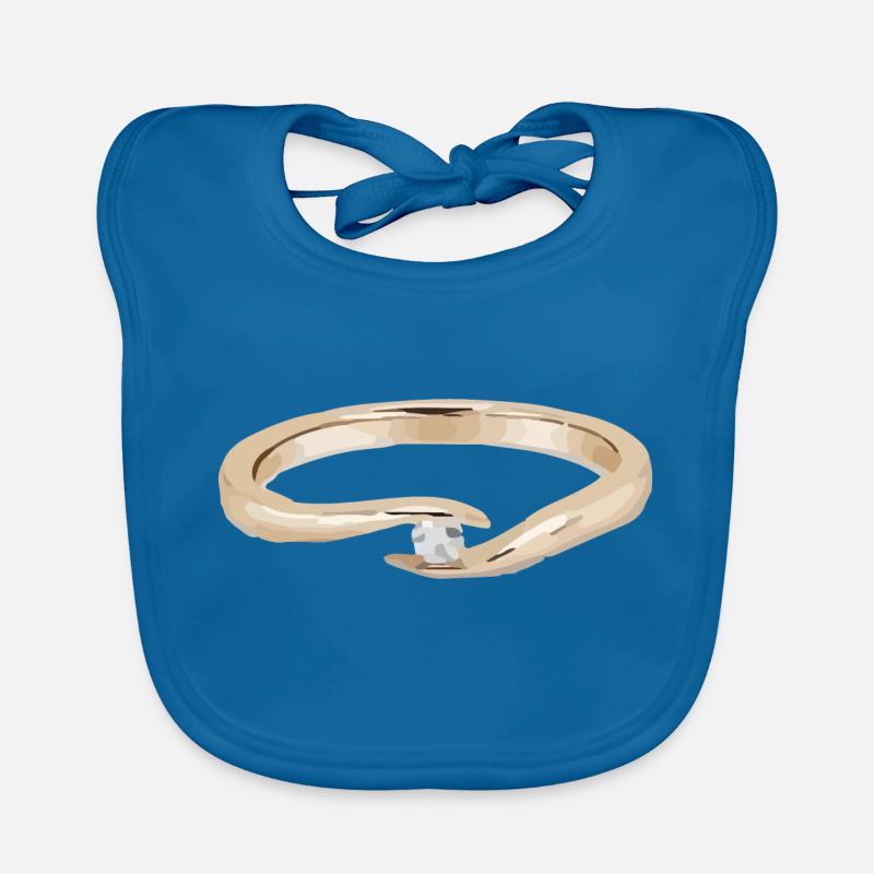 Bague - Bavoir bio Bébé - bleu paon