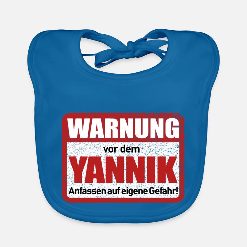 Yannik Name Lustiges Warnschild Baby Bio-Lätzchen