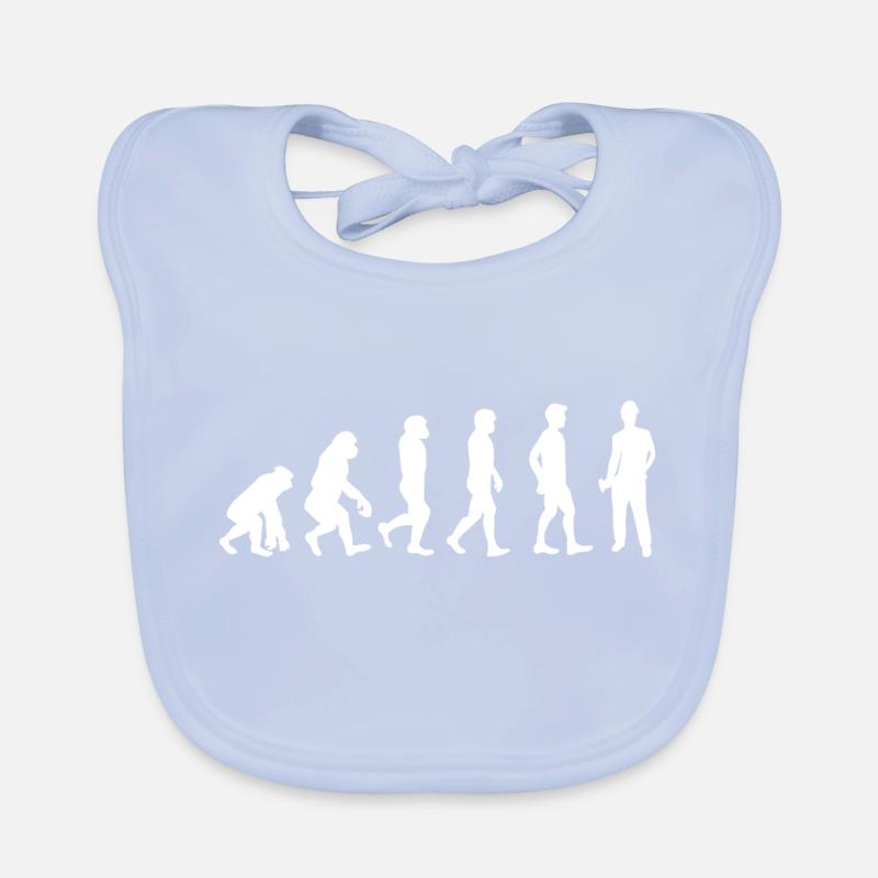 Evolution Bauarbeiter weiß Baby Bio-Lätzchen