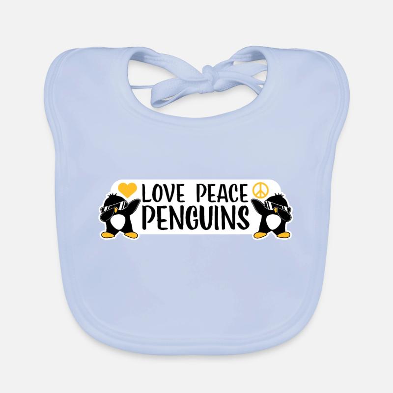 Liebe Frieden Pinguine Lustiger Tupfer Cooler Pinguin Dabben Baby Bio-Lätzchen