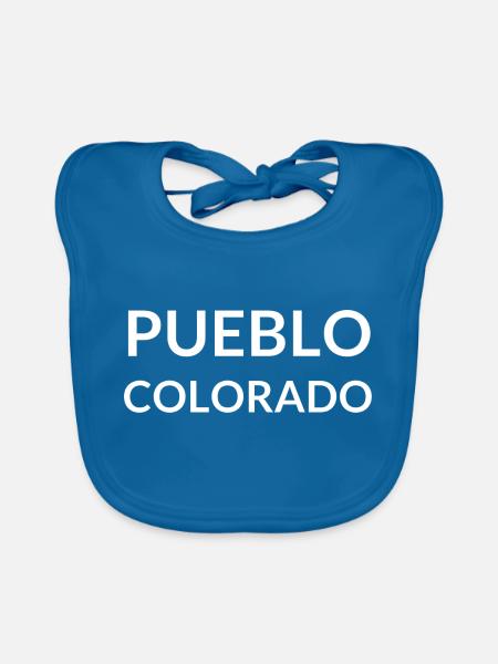 Pueblo Colorado États-Unis - Bavoir bio Bébé - bleu paon - Devant