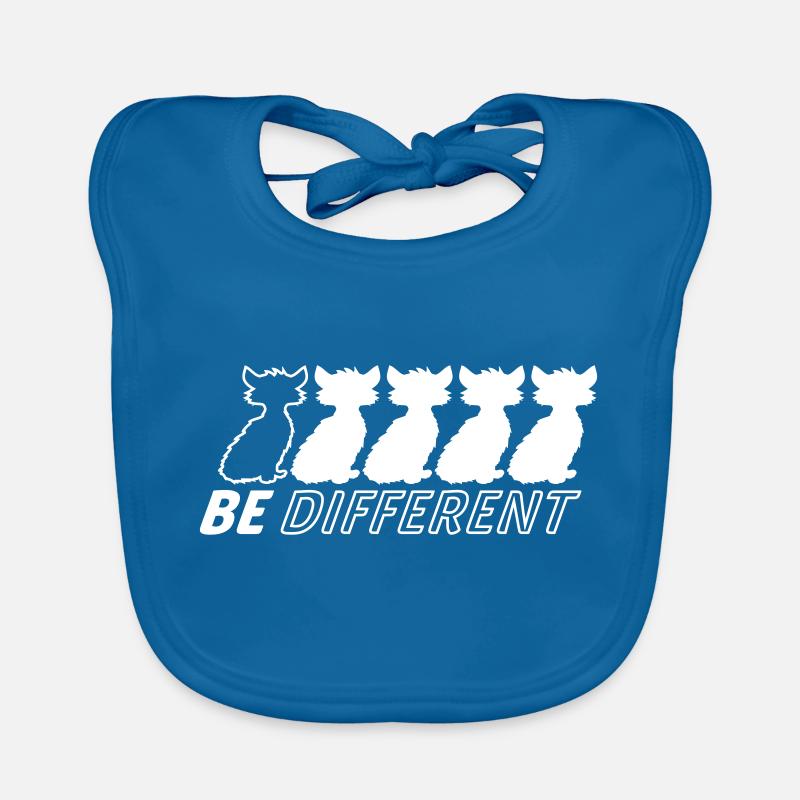Be Different Katzen Freunde Anders Besonders Sein - Baby Bio-Lätzchen - Pfauenblau