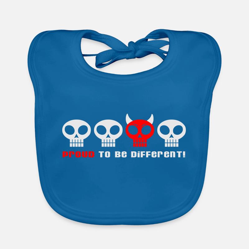 DIFFÉRENTS CRÂNES PUNKY - 2C - Bavoir bio Bébé - bleu paon