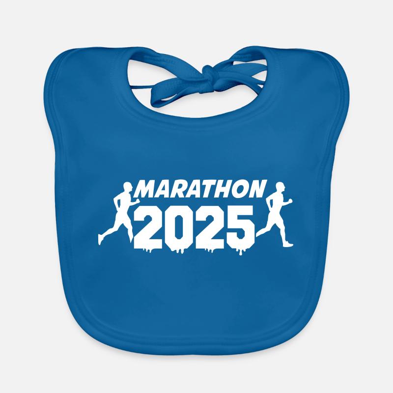 Marathon 2025 - Bavoir bio Bébé - bleu paon